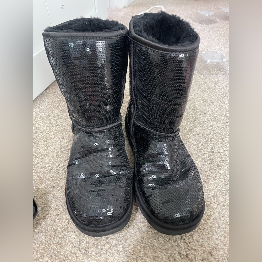 Black Sequin Ugg Boots